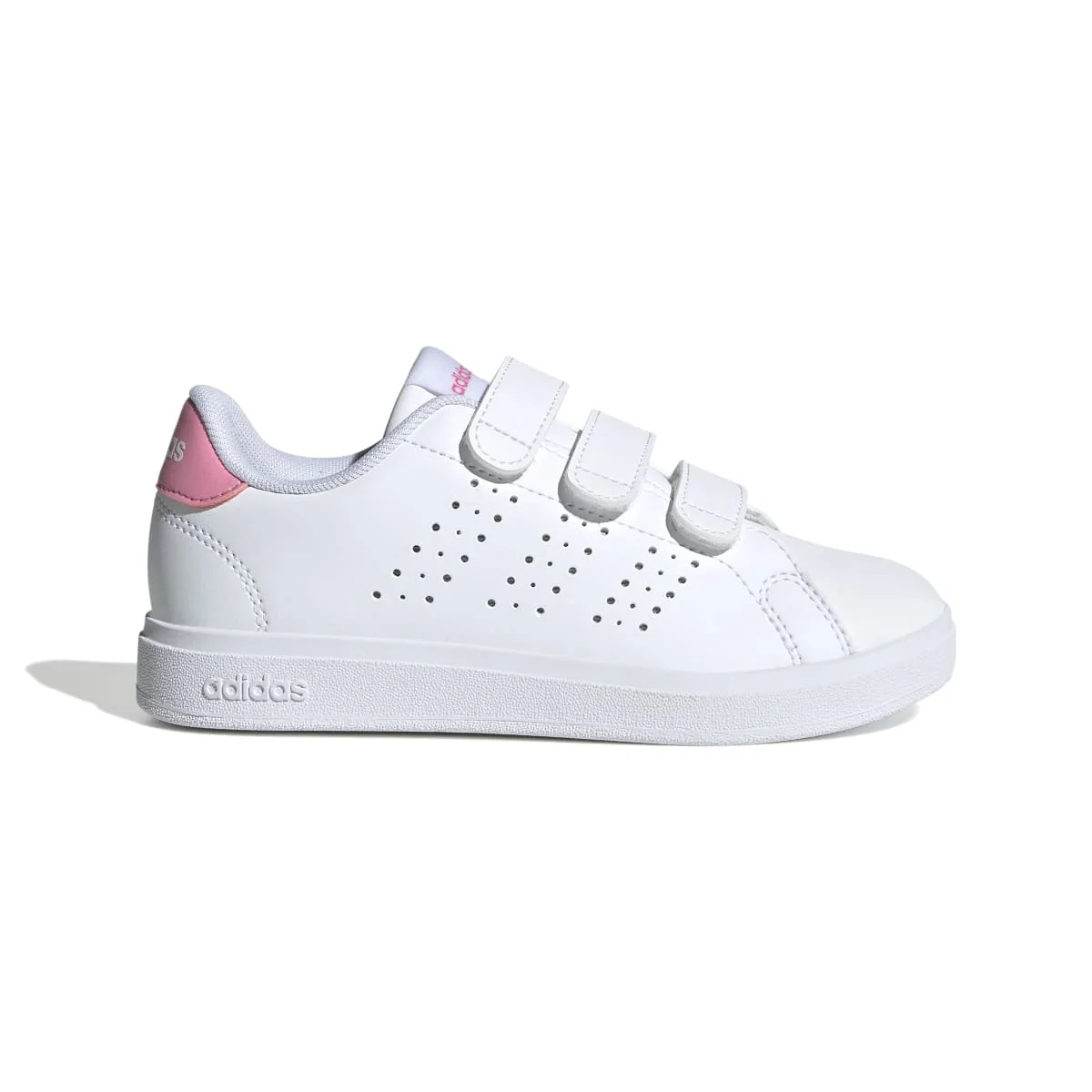 Sneakers da ragazza bianche e rose con tripla chiusura strappo Advantage 2.0 adidas