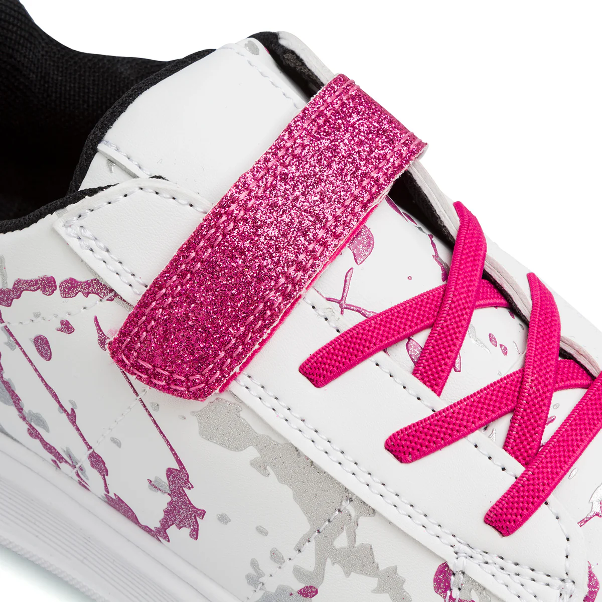 Sneakers da ragazza con dettagli rosa e argento glitterati 10 Baci - Image 5