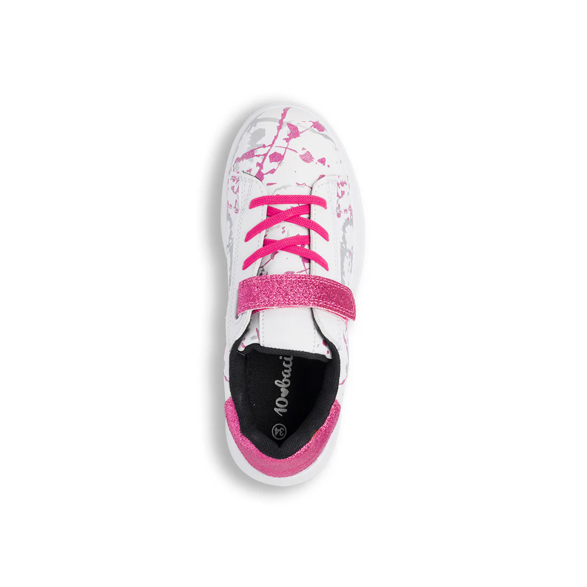 Sneakers da ragazza con dettagli rosa e argento glitterati 10 Baci - Image 6
