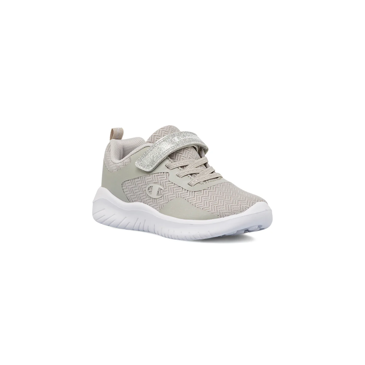 Sneakers da ragazza grigie con glitter e logo Champion Softy Evolve - Image 2