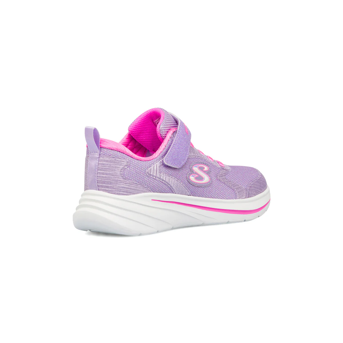 Sneakers da ragazza lilla con glitter e logo Skechers Wave - Image 3