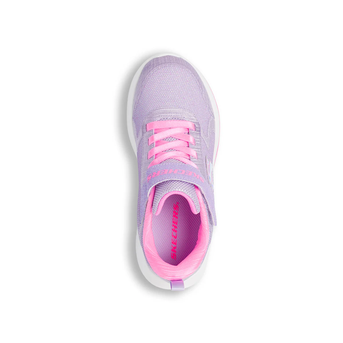 Sneakers da ragazza lilla con glitter e logo Skechers Wave - Image 6