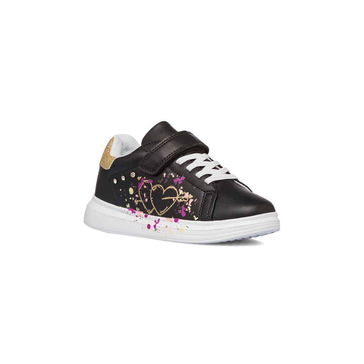Sneakers da ragazza nere con stampe e glitter Le scarpe di Alice - Image 2