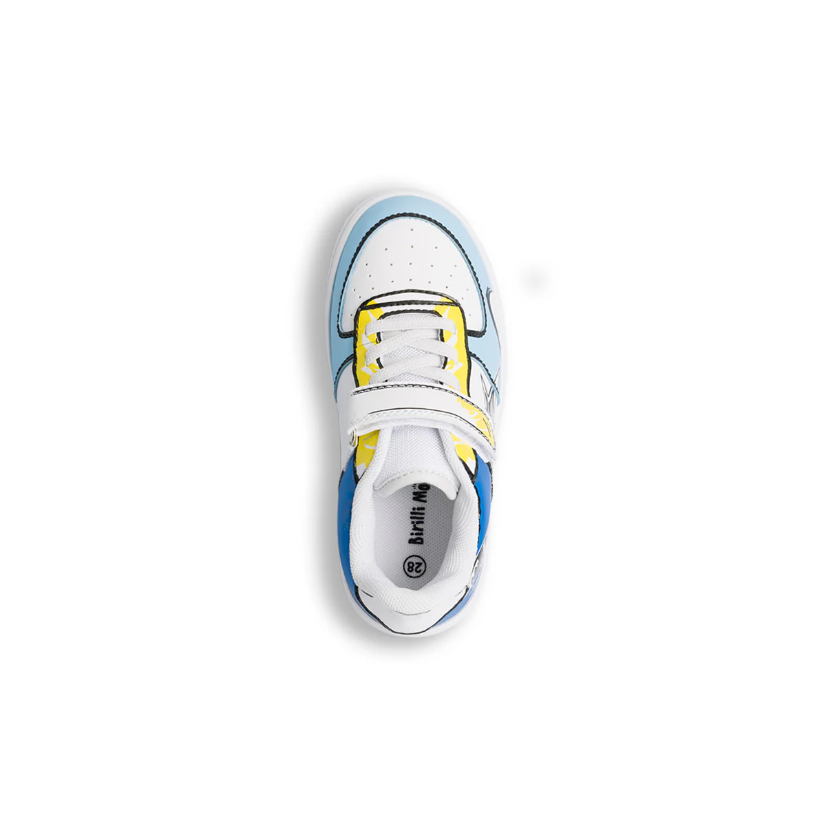 Sneakers da ragazzo bianche con dettagli azzurri blu e gialli Space Boy - Image 5
