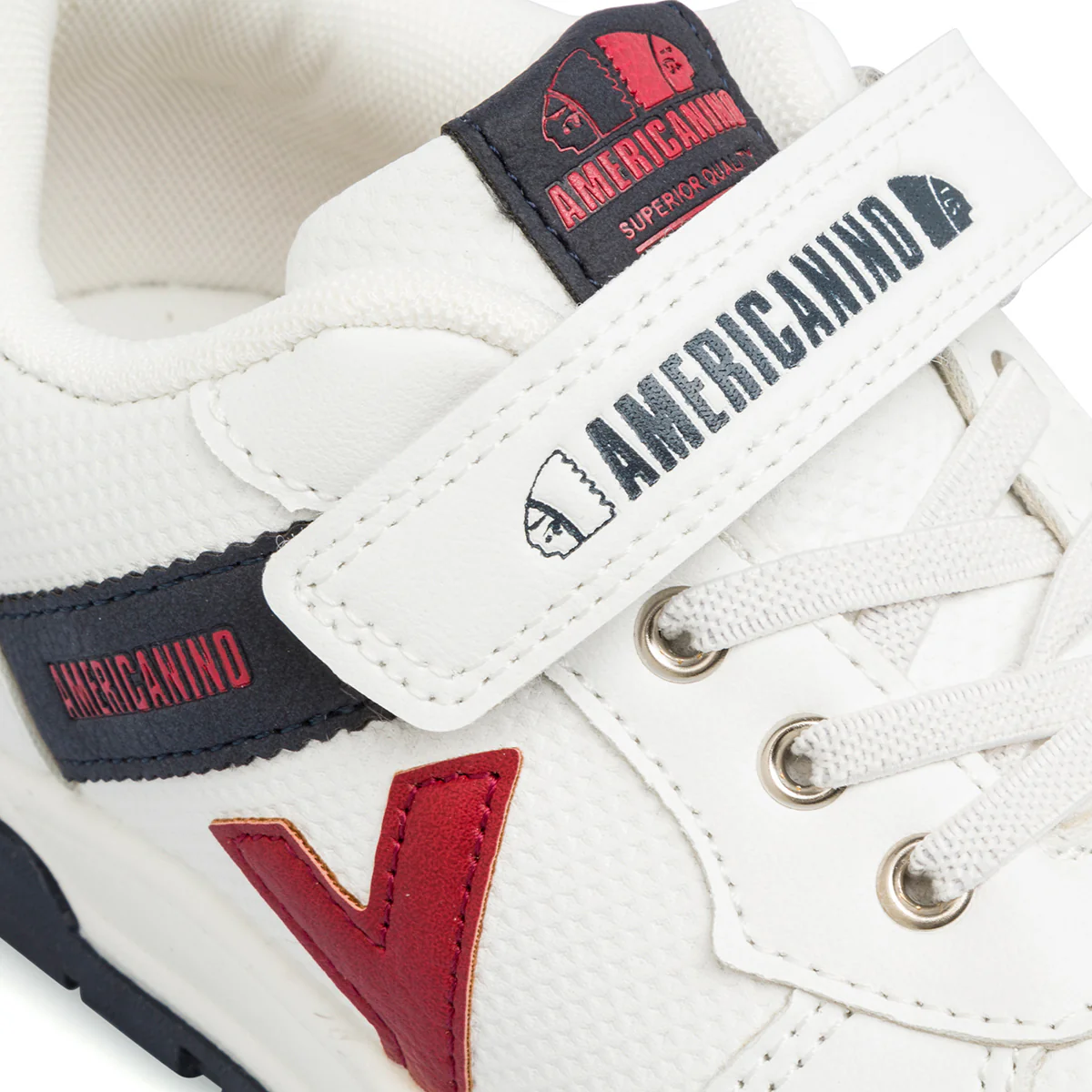 Sneakers da ragazzo bianche con dettagli blu e rossi Americanino - Image 5