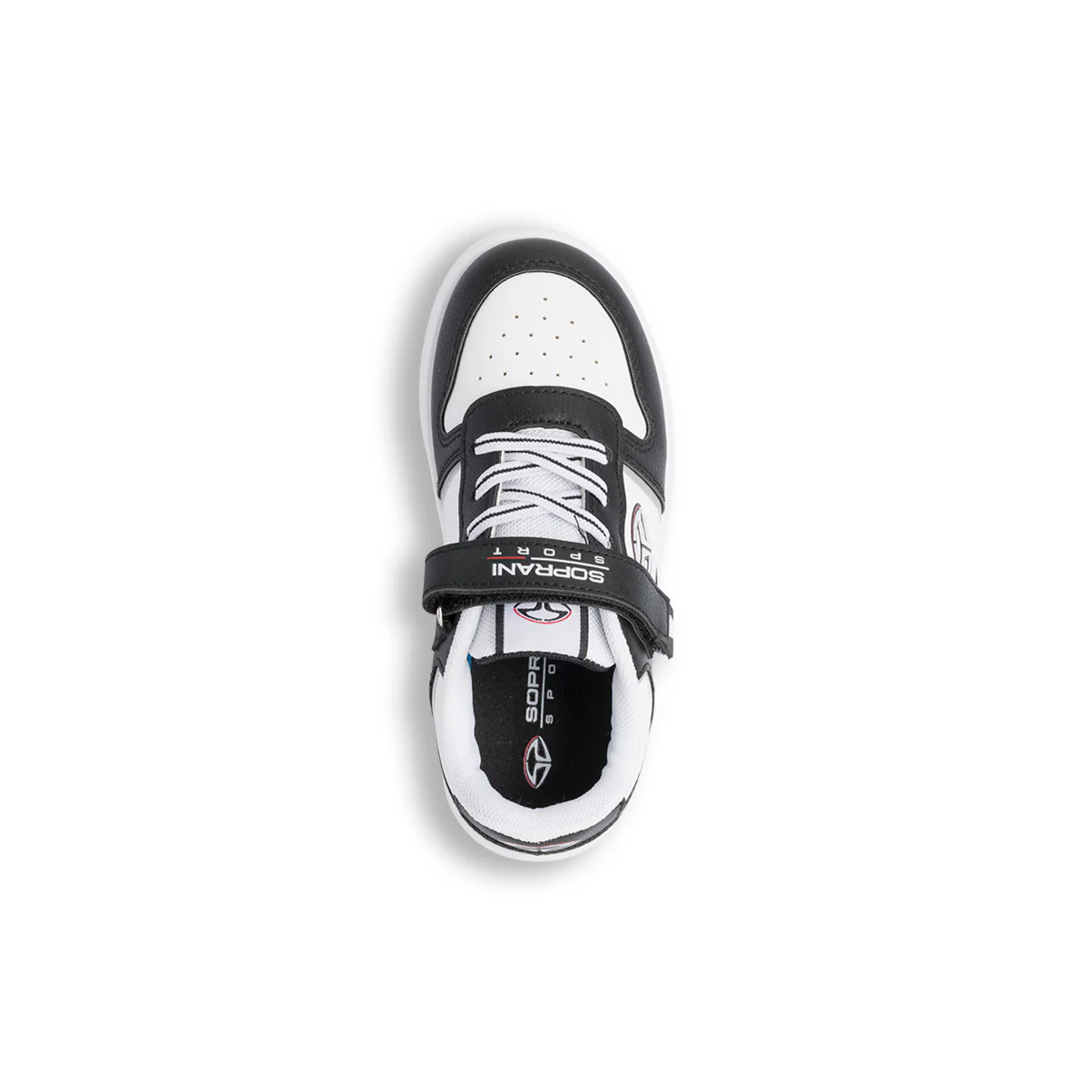 Sneakers da ragazzo bianche con dettagli neri e logo Soprani Sport - Image 6