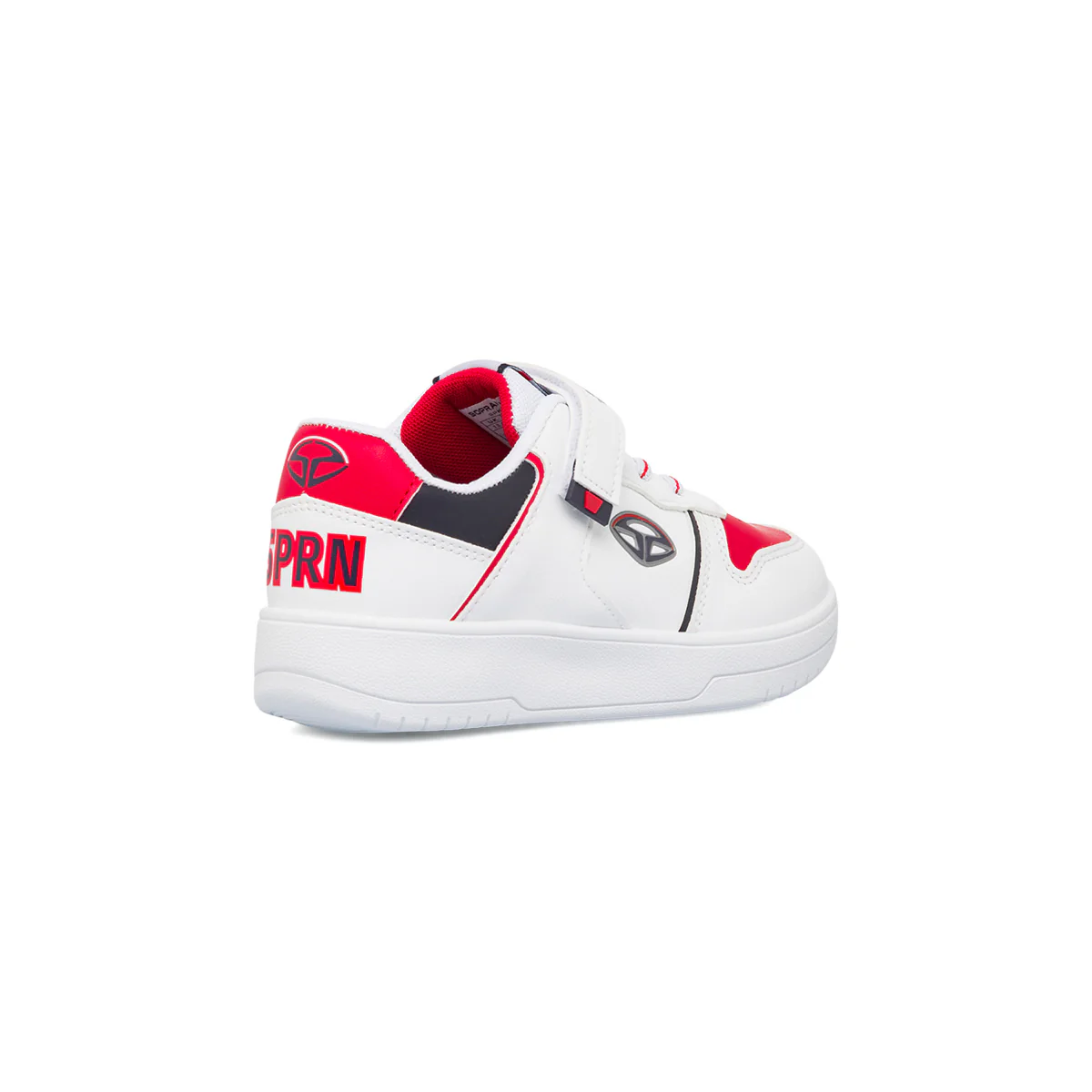 Sneakers da ragazzo bianche con dettagli rossi e blu e logo Soprani Sport - Image 3