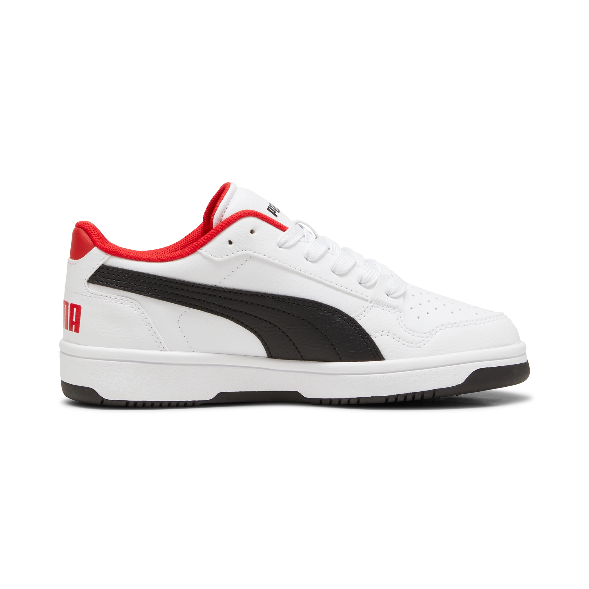 Sneakers da ragazzo bianche con inserti rossi e neri Puma Reb-L - Image 5