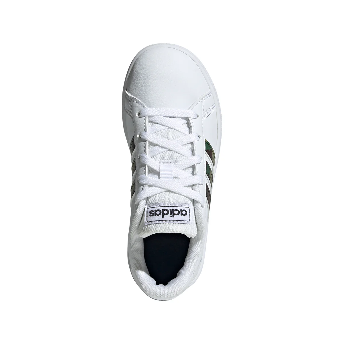 Sneakers da ragazzo bianche con strisce camouflage adidas Grand Court - Image 3