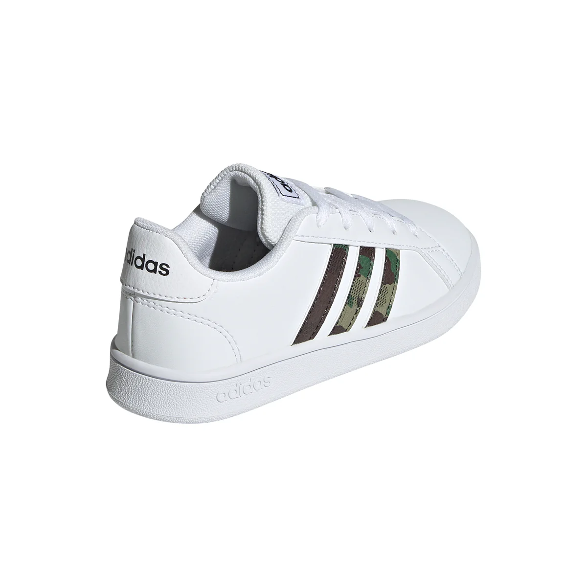 Sneakers da ragazzo bianche con strisce camouflage adidas Grand Court - Image 4