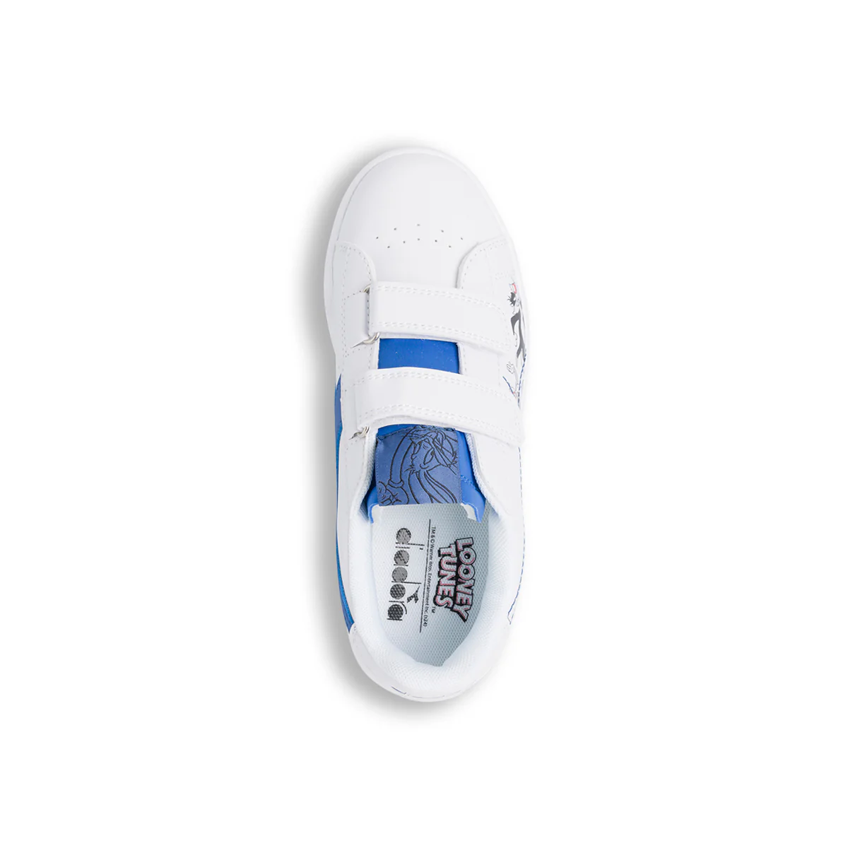 Sneakers da ragazzo bianche e blu Diadora Game con stampa Looney Tunes - Image 6