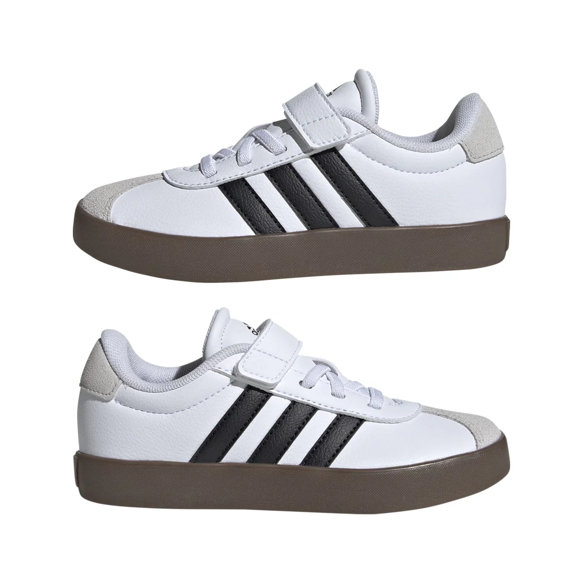 Sneakers da ragazzo bianche e nere con logo adidas VL Court 3.0 - Image 2