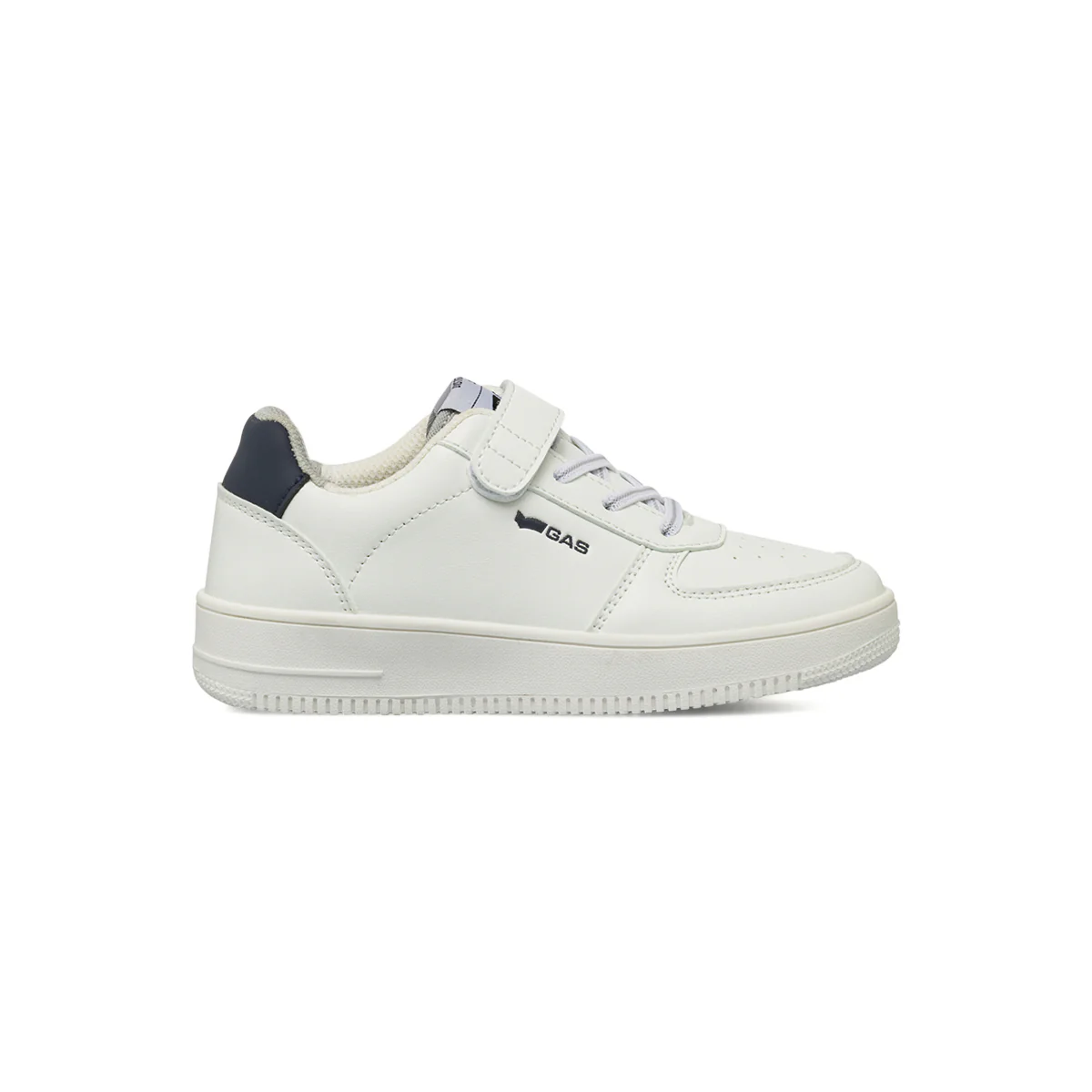Sneakers da Ragazzo bianche Gas con chiusura a strappo e dettagli blu