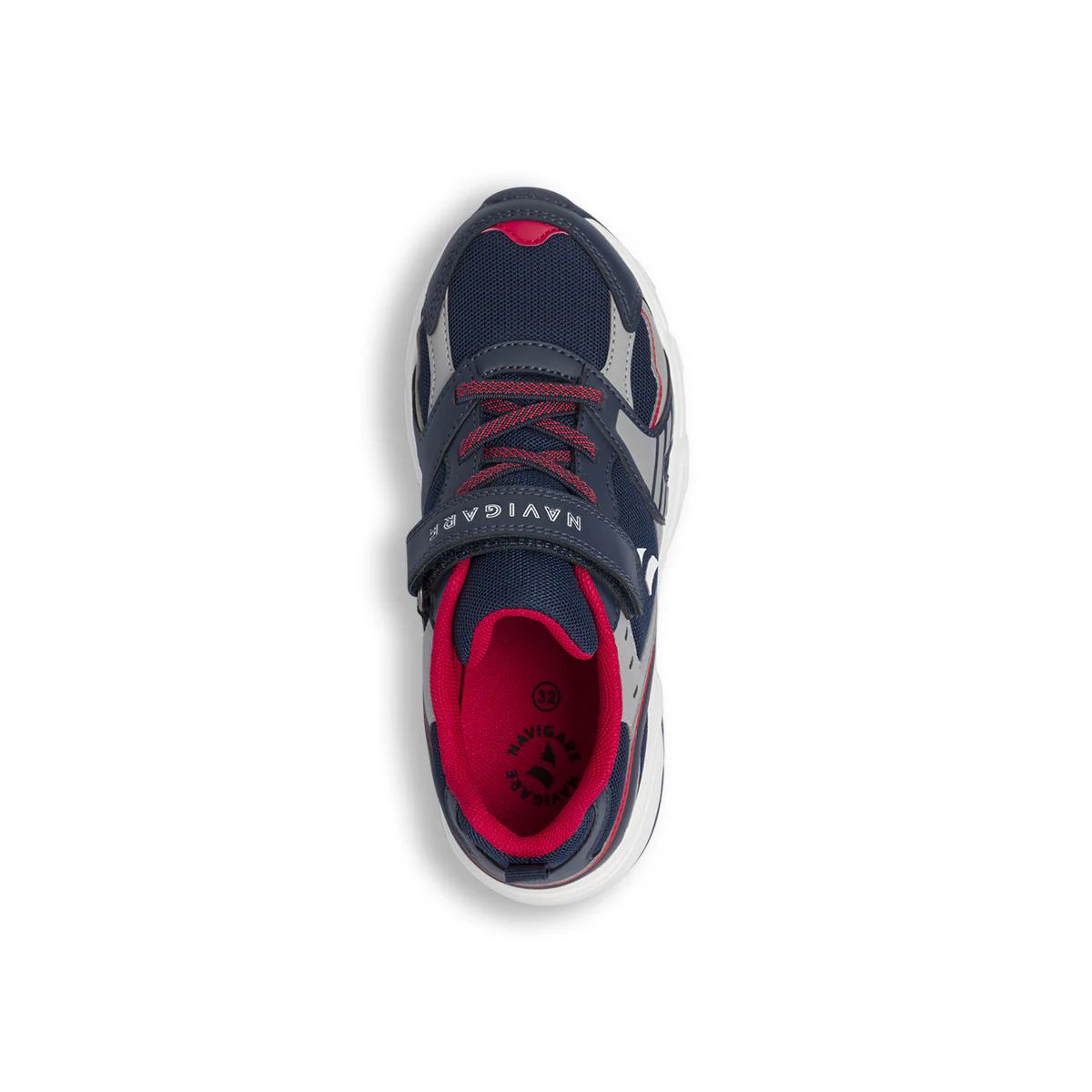 Sneakers da Ragazzo blu con inserti grigi e rossi e strappo Navigare - Image 5