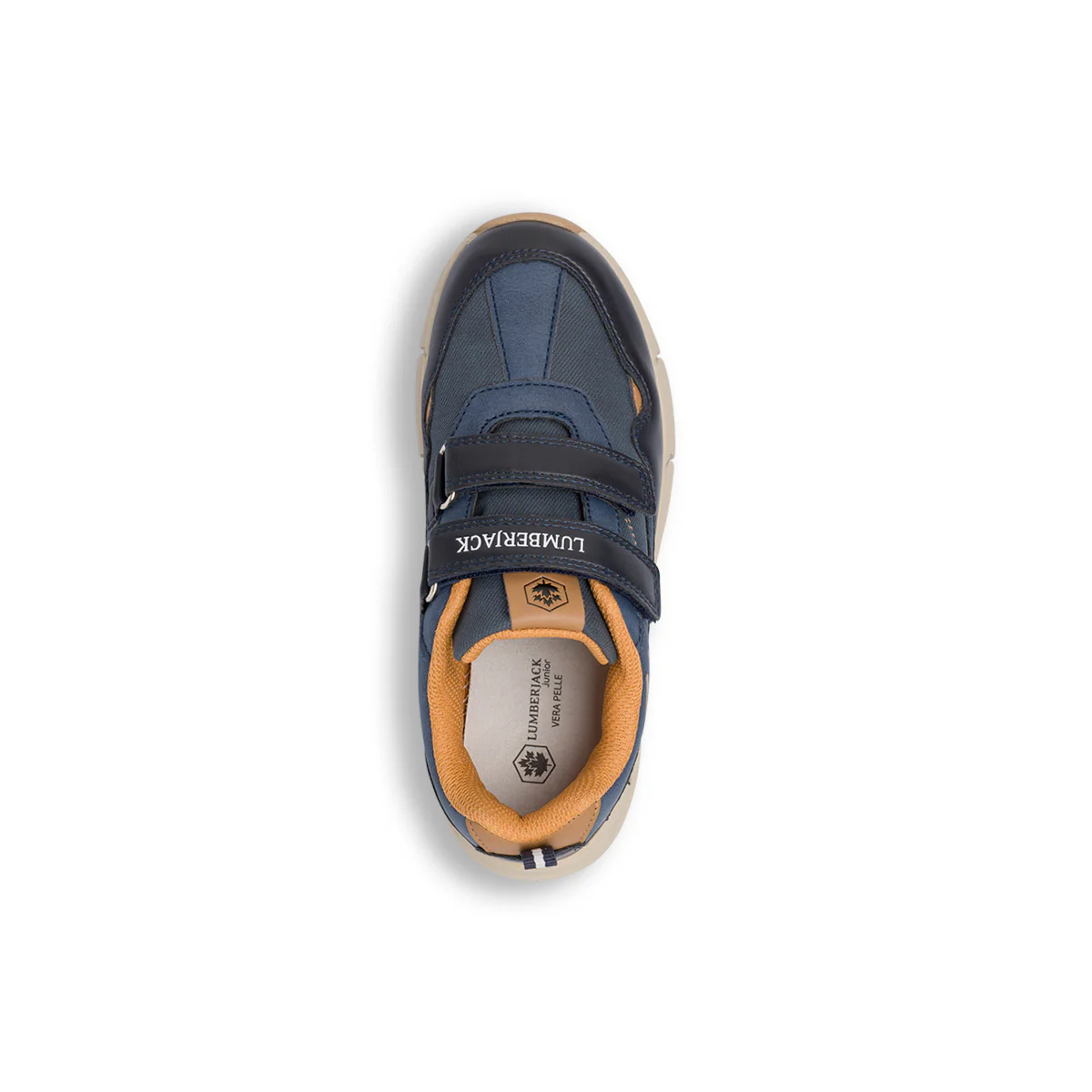 Sneakers da Ragazzo blu Lumberjack con strappi a velcro e inserti ocra - Image 6
