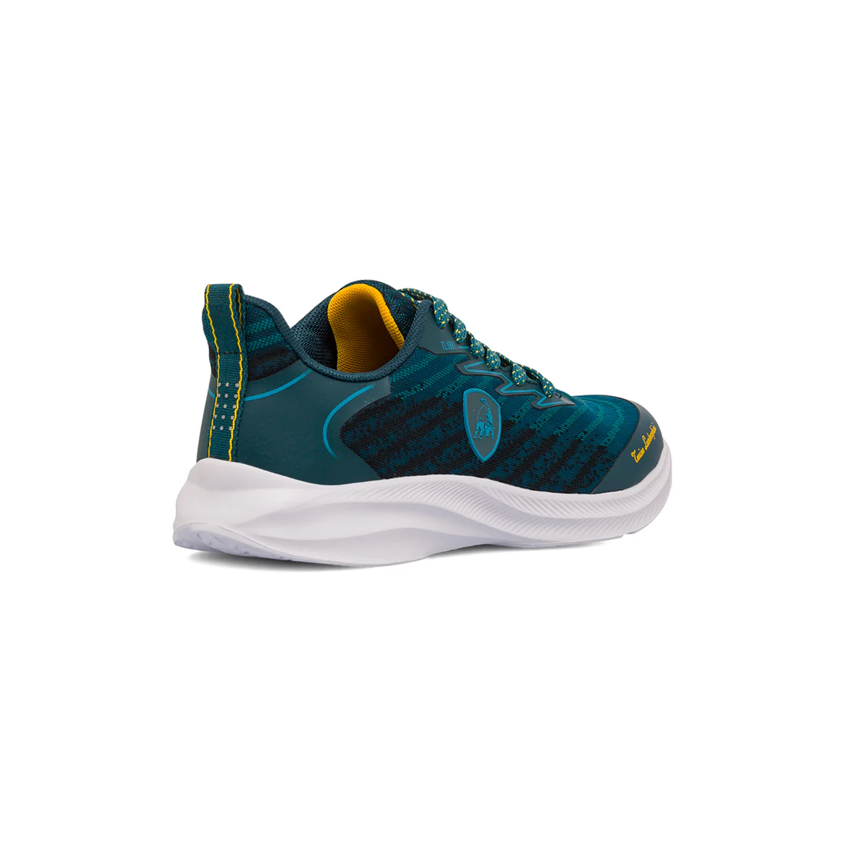 Sneakers da ragazzo blu ottanio e nere con dettagli gialli e logo Tonino Lamborghini - Image 3