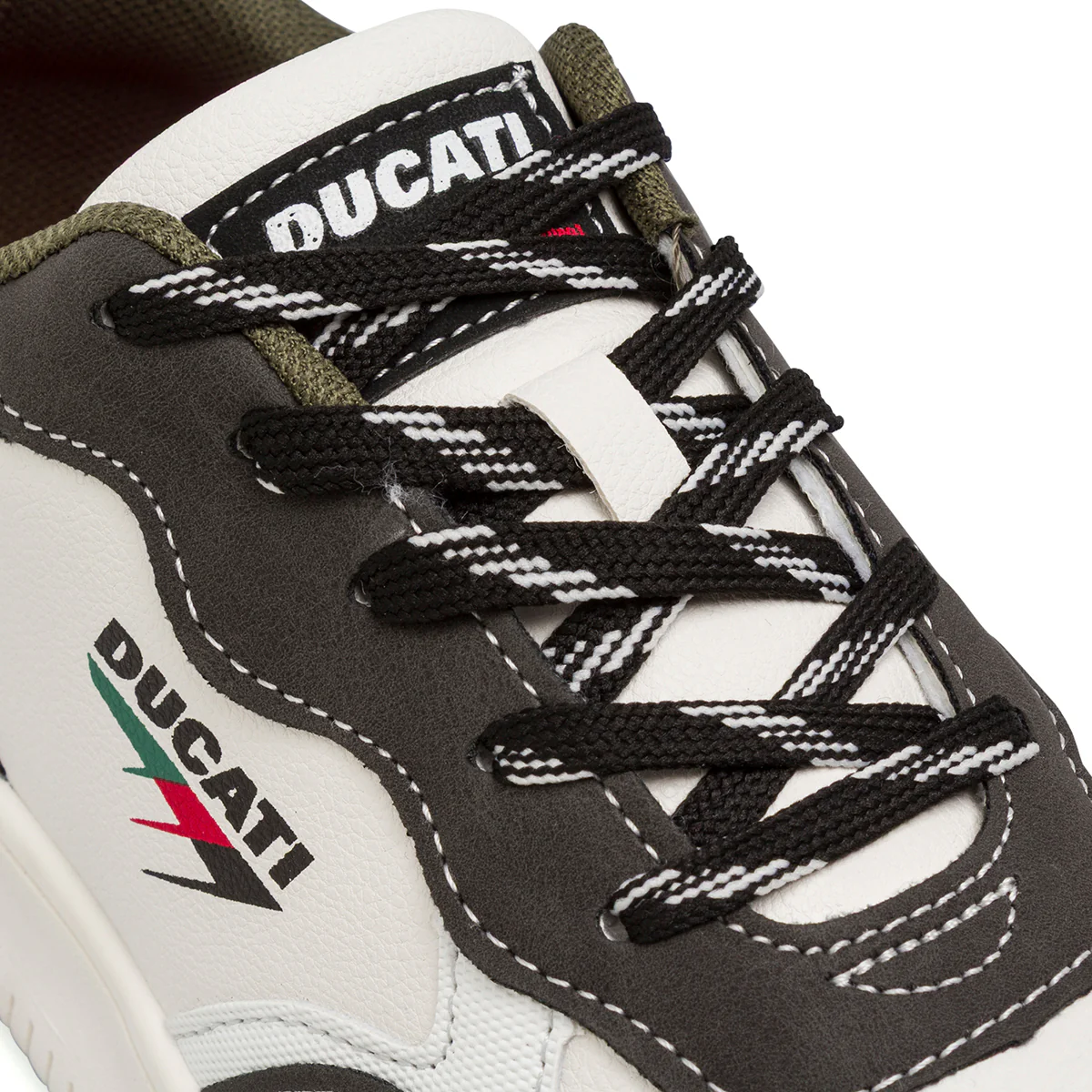 Sneakers da ragazzo grigie e bianche con logo Ducati - Image 5