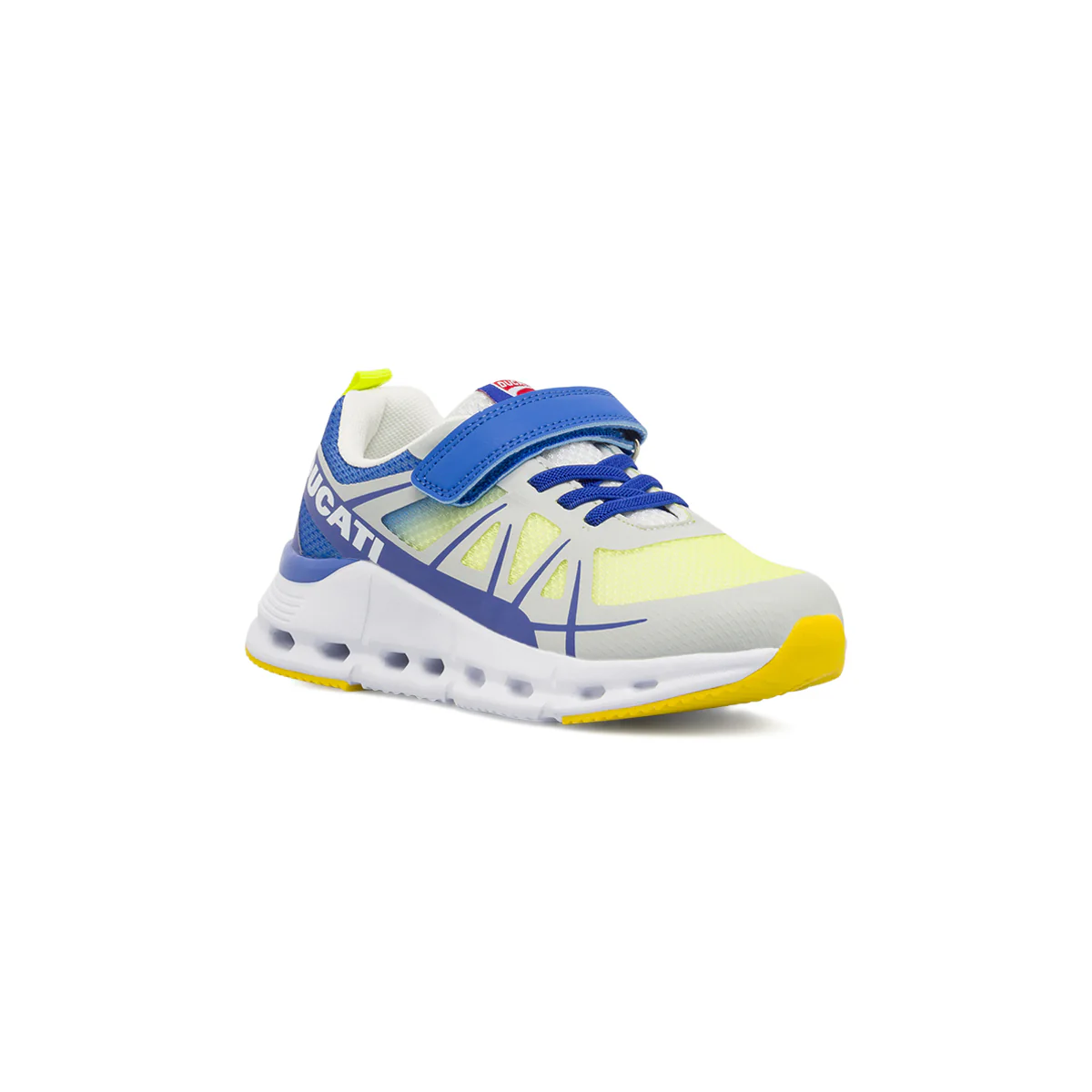 Sneakers da Ragazzo grigie e blu con strappo e lacci elastici Ducati - Image 2