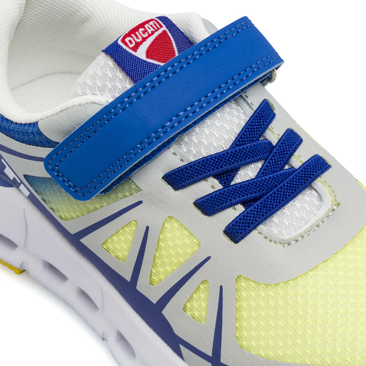 Sneakers da Ragazzo grigie e blu con strappo e lacci elastici Ducati - Image 5