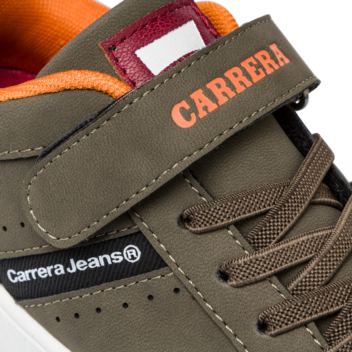Sneakers da ragazzo verde militare con inserti arancioni Carrera Jeans - Image 5
