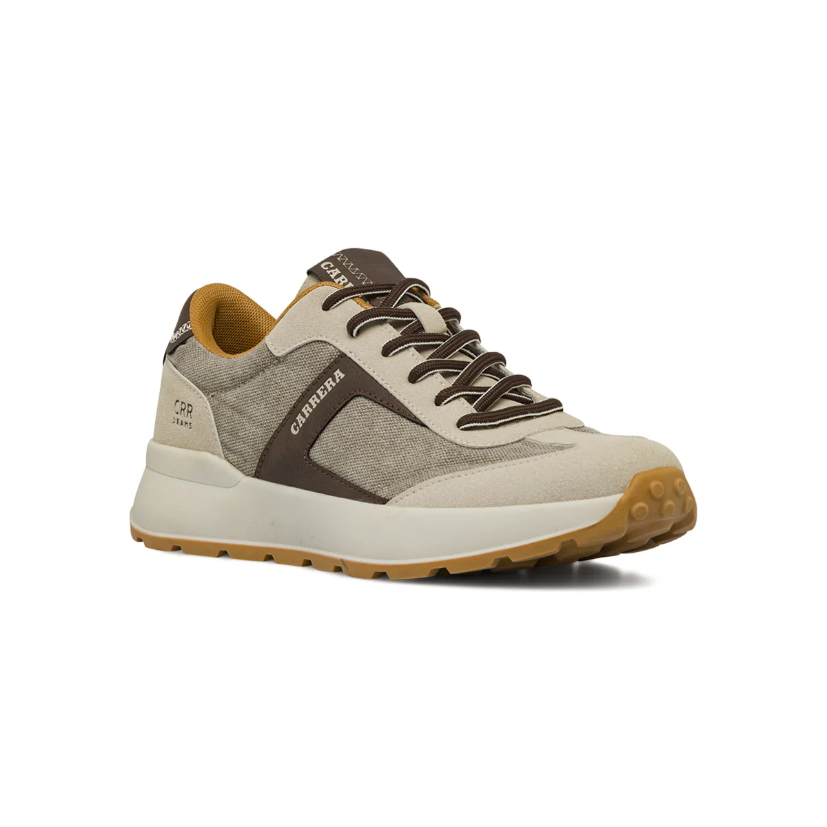 Sneakers da Uomo beige con dettagli marroni e logo Carrera Jeans - Image 2