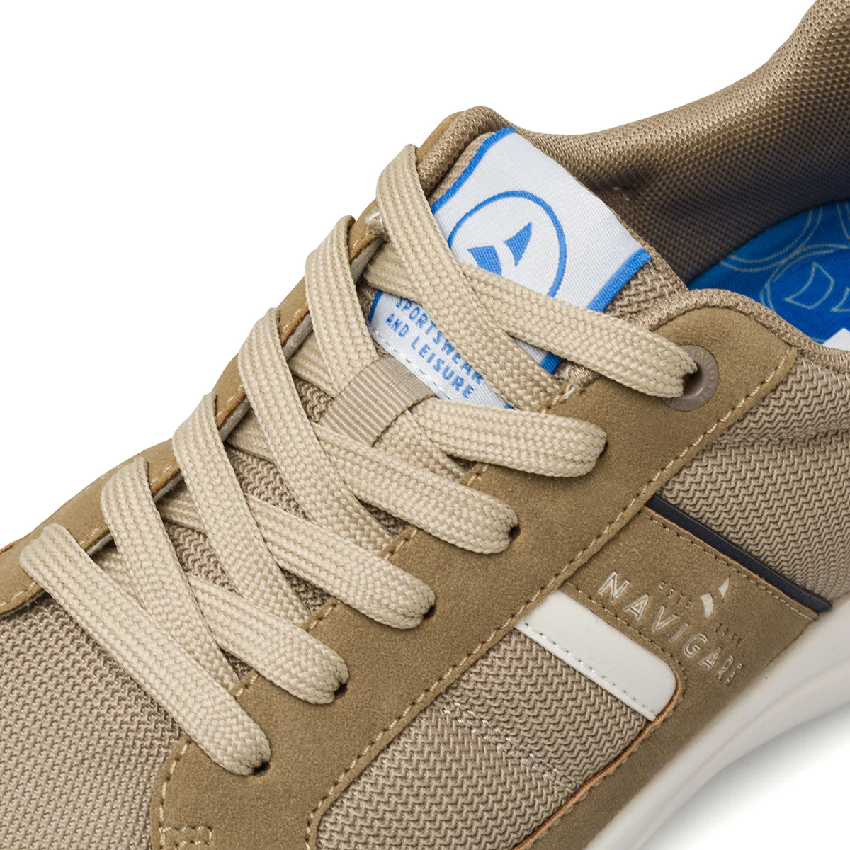 Sneakers da Uomo beige in tessuto ed effetto scamosciato Navigare - Image 5