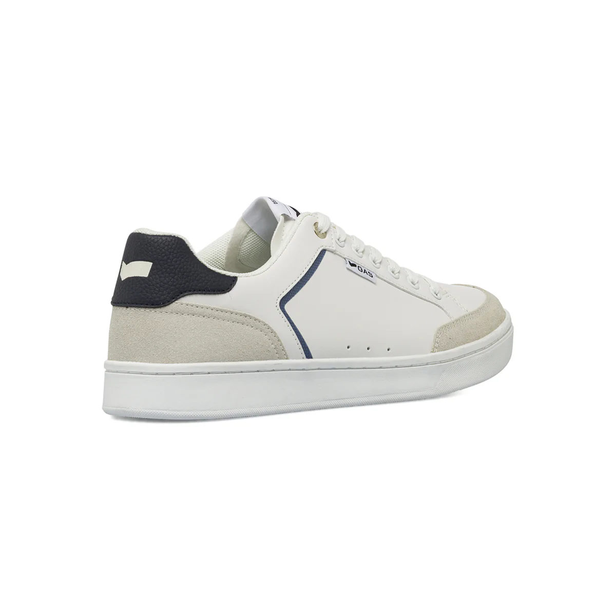 Sneakers da uomo bianche con dettagli blu e inserti grigi Gas - Image 3