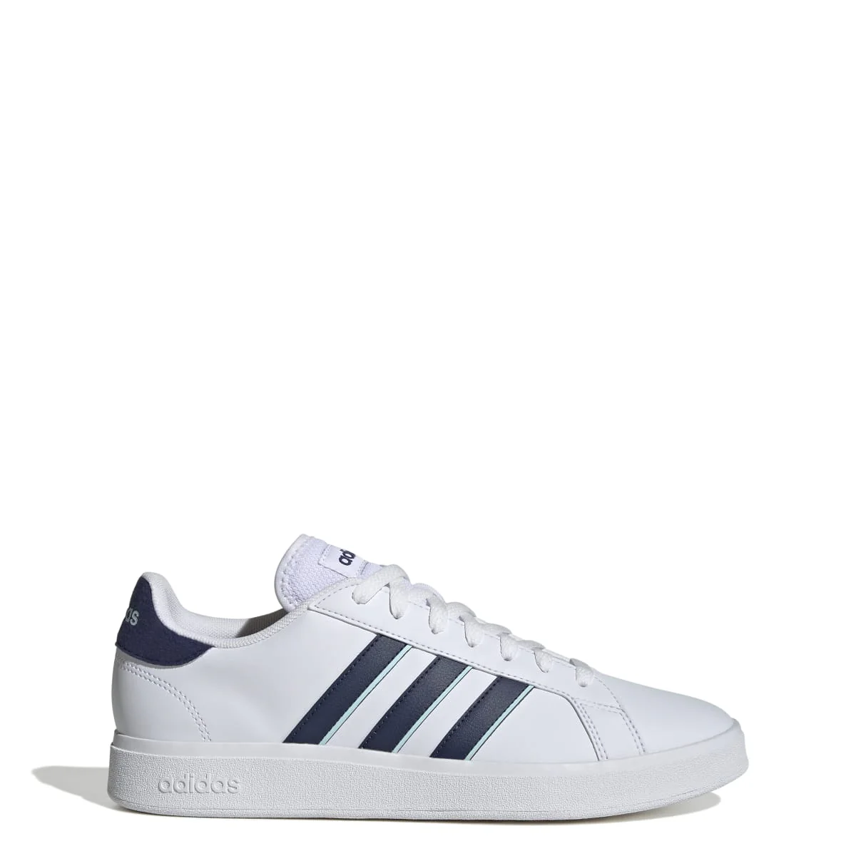 Sneakers da uomo bianche con dettagli blu e logo adidas Grand Court Base 2.0 - Image 2