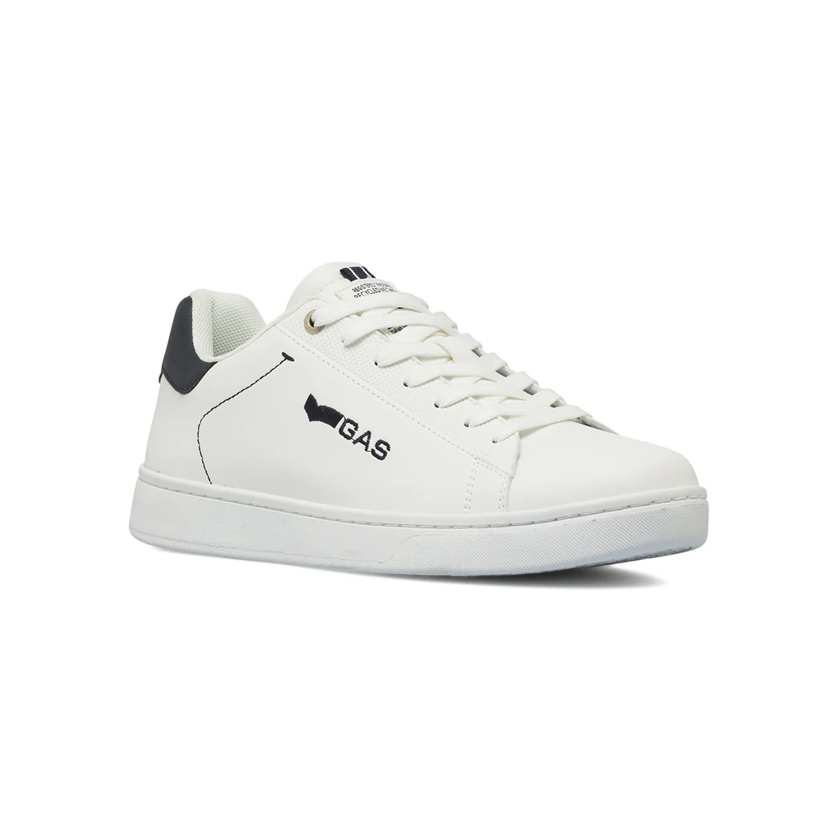 Sneakers da uomo bianche con dettagli blu scuro e logo Gas - Image 2