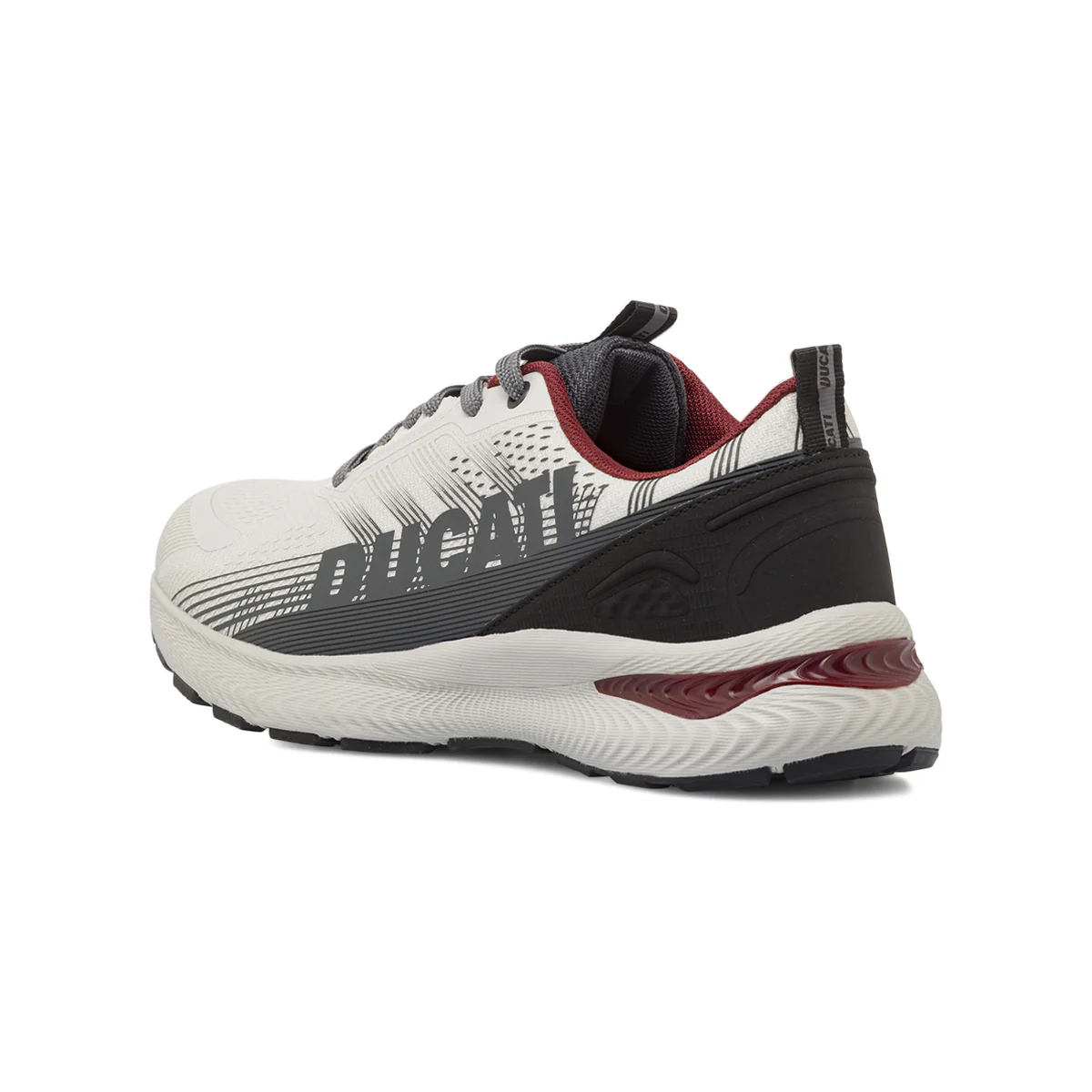 Sneakers da Uomo Bianche con Dettagli Neri e Bordeaux Ducati - Image 3