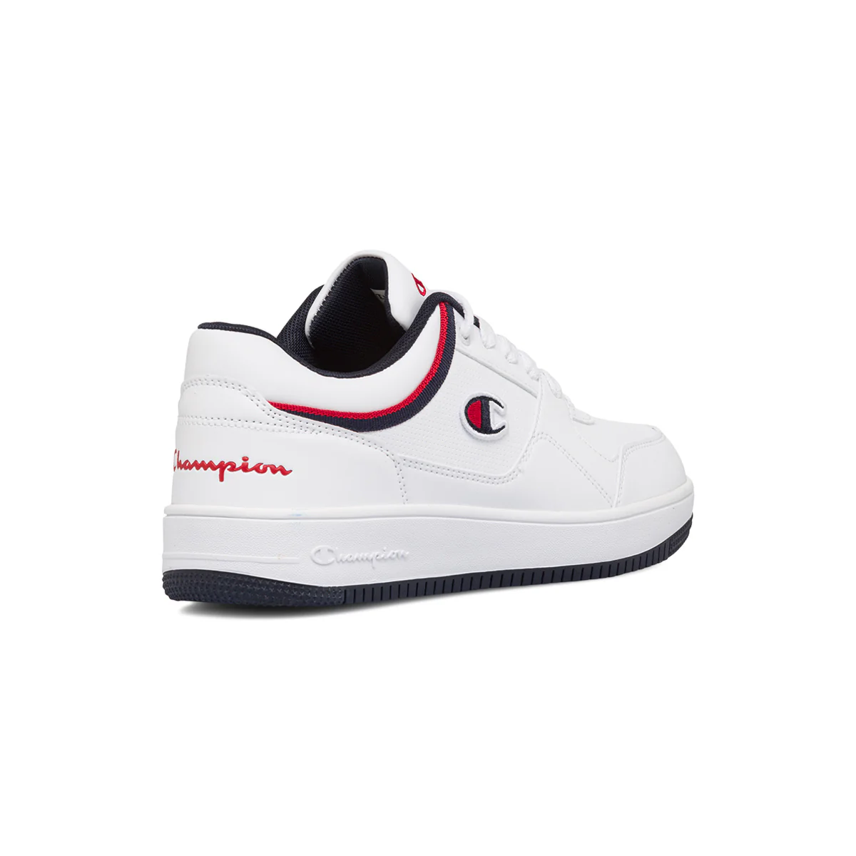 Sneakers da uomo bianche con dettagli rossi e neri e logo Champion RD18 - Image 3
