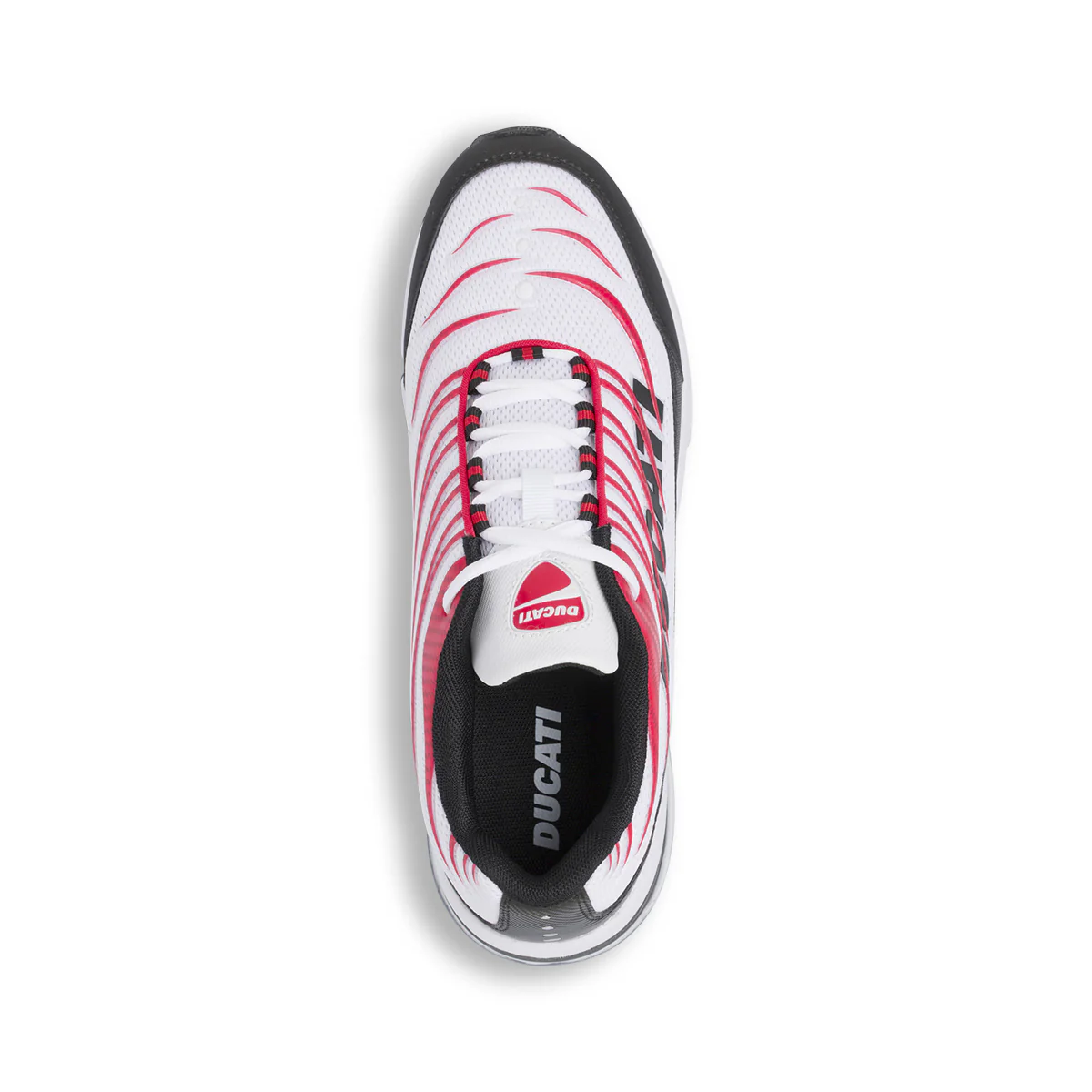 Sneakers da Uomo Bianche con Dettagli Rossi e Neri Suola Ammortizzata Ducati - Image 4