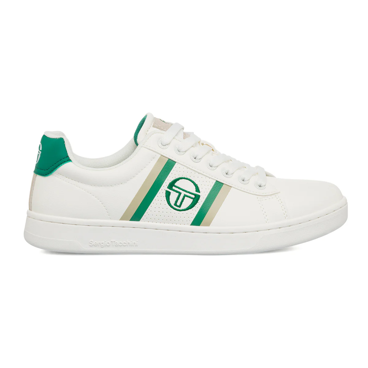 Sneakers da uomo bianche con dettagli verdi e grigi Sergio Tacchini Nizza