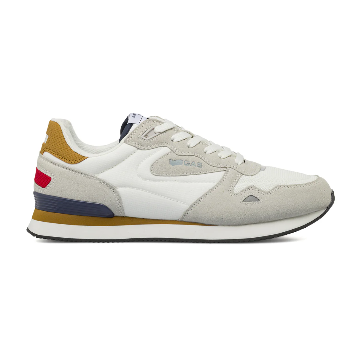 Sneakers da Uomo bianche con inserti grigi effetto scamosciato Gas