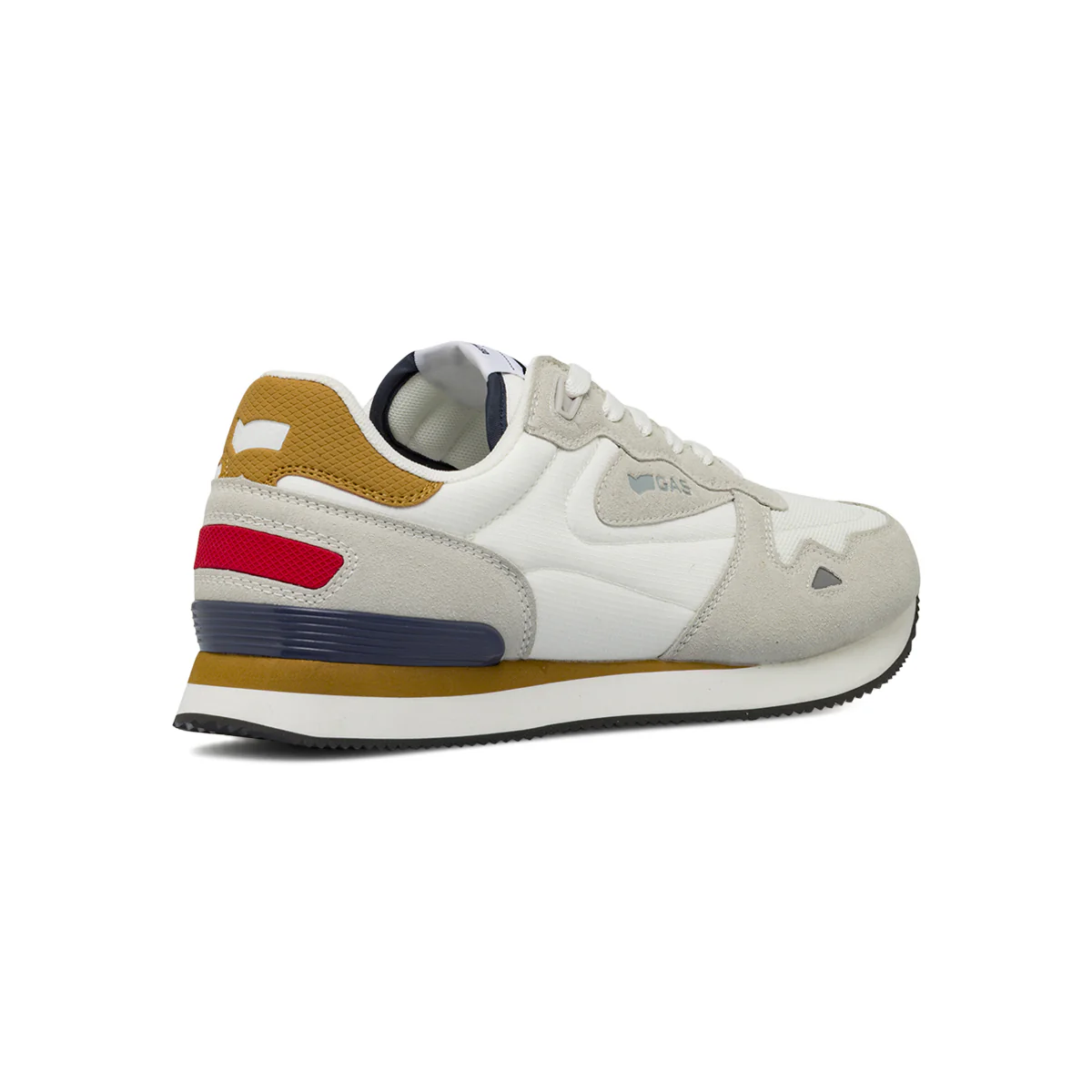 Sneakers da Uomo bianche con inserti grigi effetto scamosciato Gas - Image 3