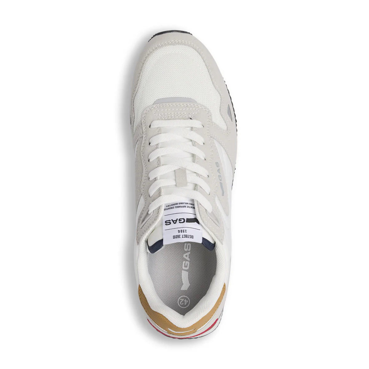 Sneakers da Uomo bianche con inserti grigi effetto scamosciato Gas - Image 5