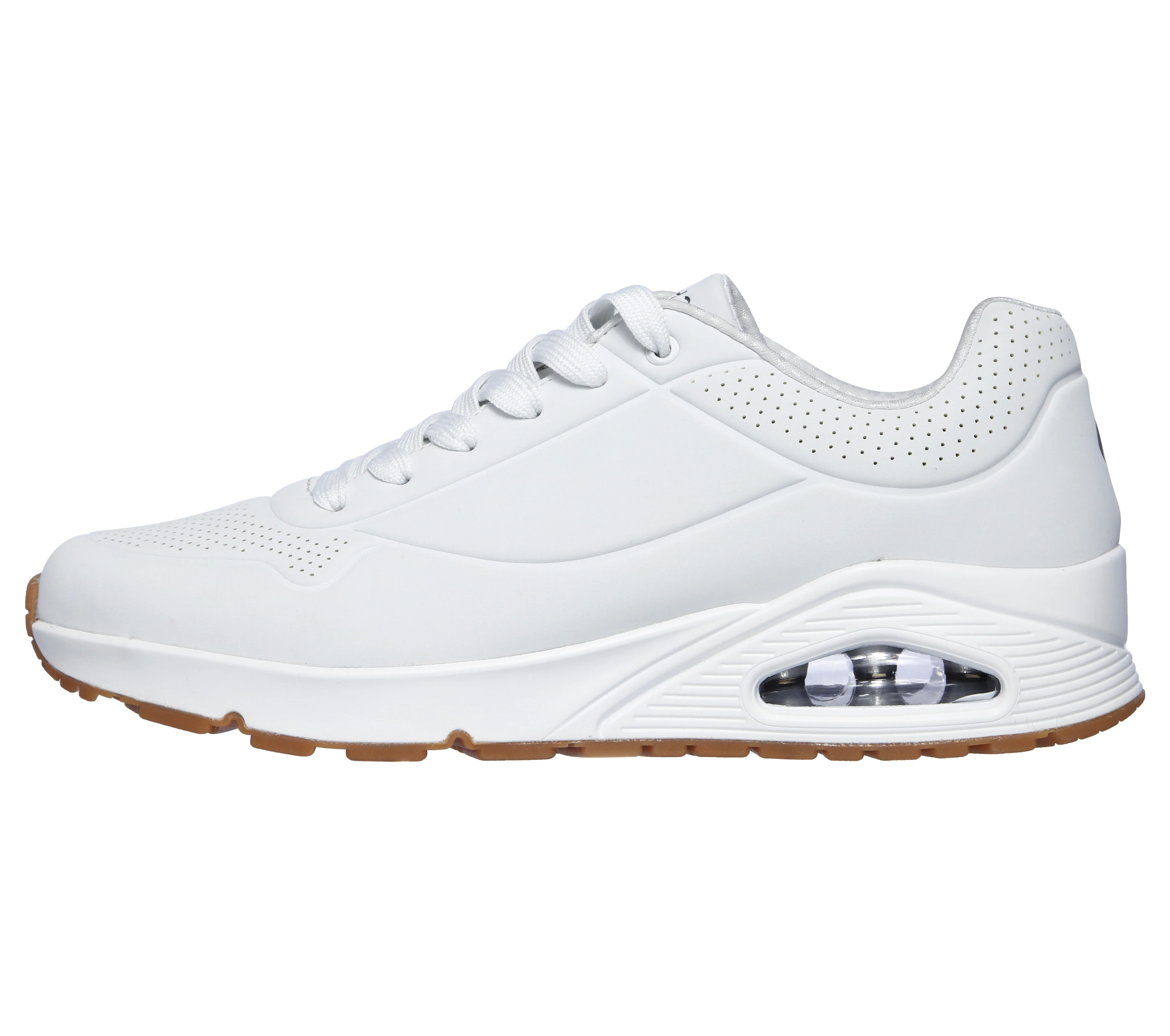Sneakers da uomo bianche con suola ad aria Skechers Uno - Image 3