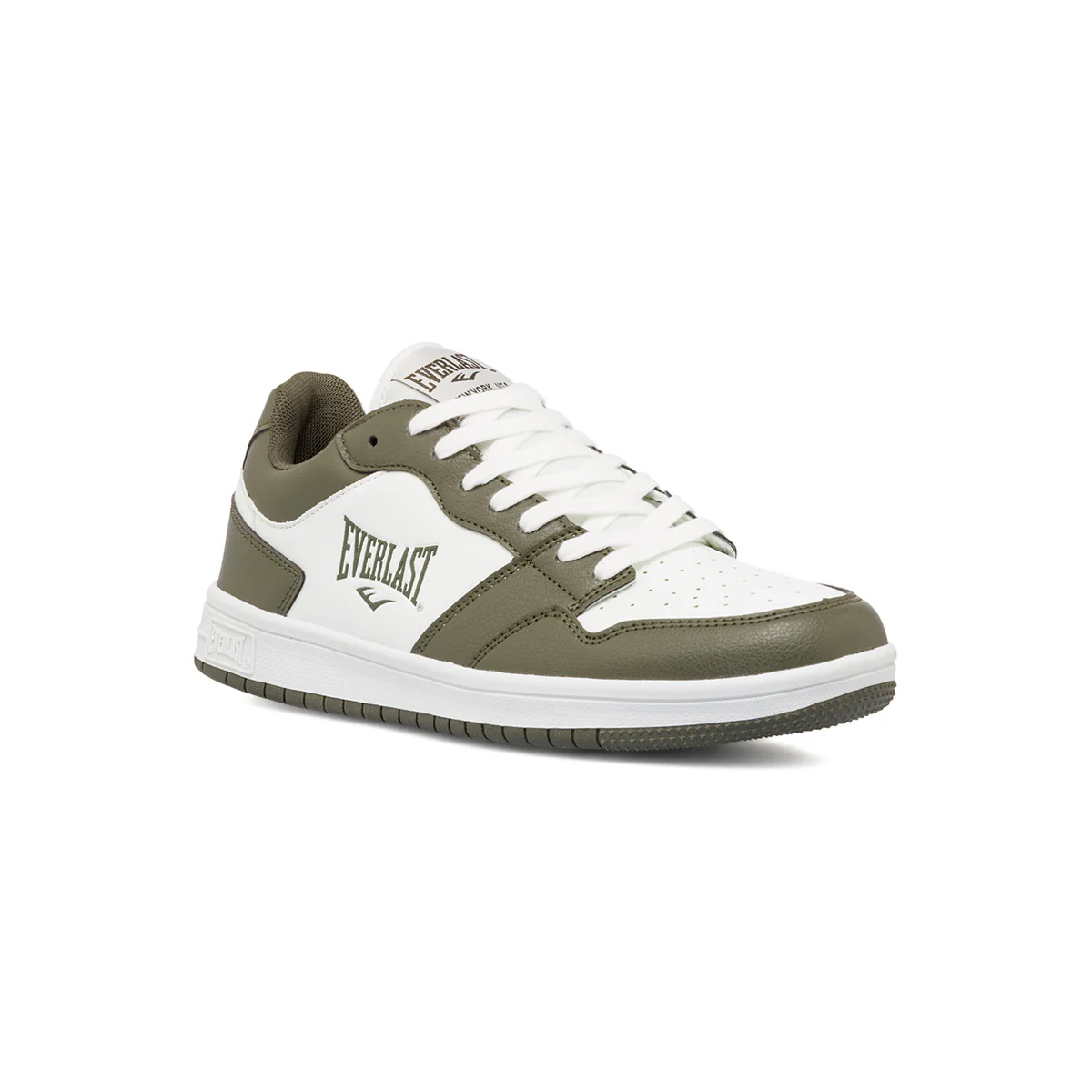 Sneakers da uomo bianche e verde militare con logo Everlast - Image 2