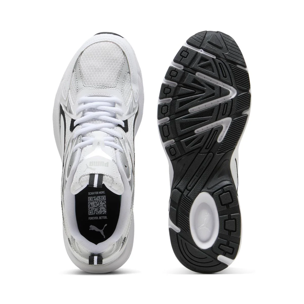 Sneakers da Uomo bianche in mesh con inserti argento Puma Milenio tech - Image 4