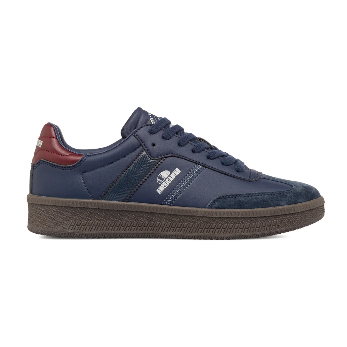 Sneakers da Uomo Blu con Dettagli Bordeaux e Suola in Gomma Americanino