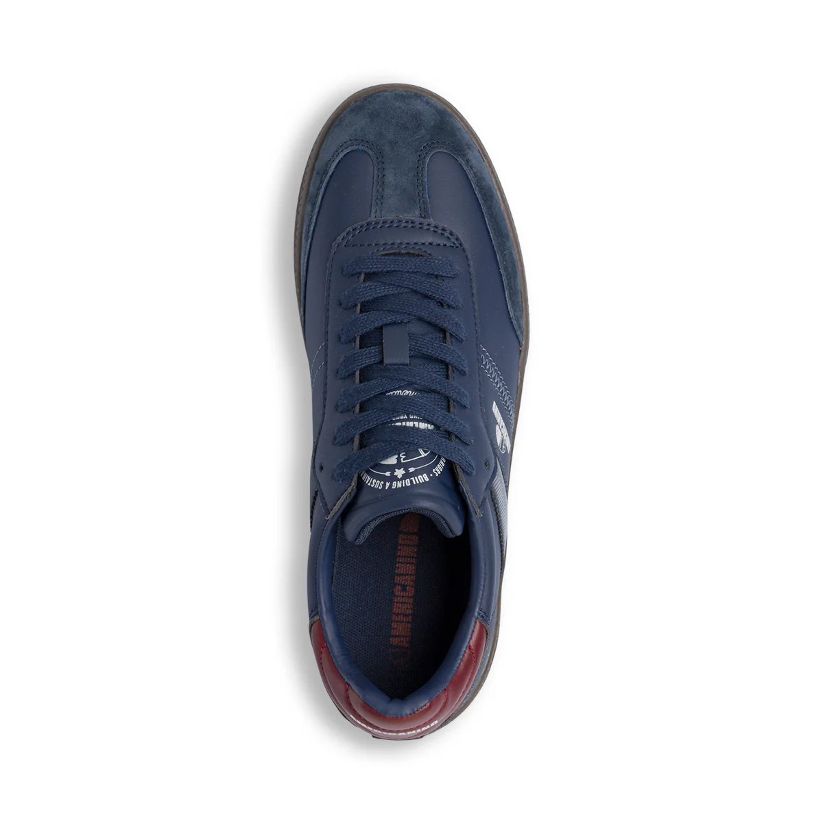 Sneakers da Uomo Blu con Dettagli Bordeaux e Suola in Gomma Americanino - Image 4
