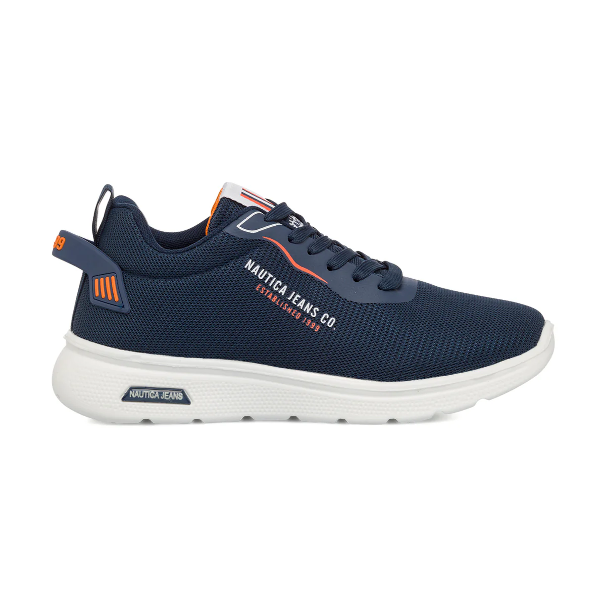 Sneakers da uomo blu con doppio tirante sul retro Nautica Jeans Brave