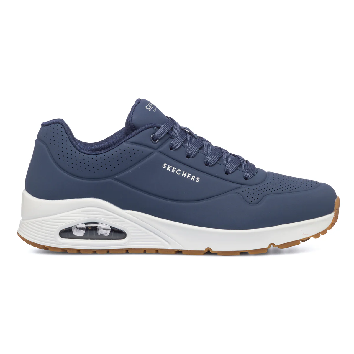 Sneakers da uomo blu con suola ad aria Skechers Uno