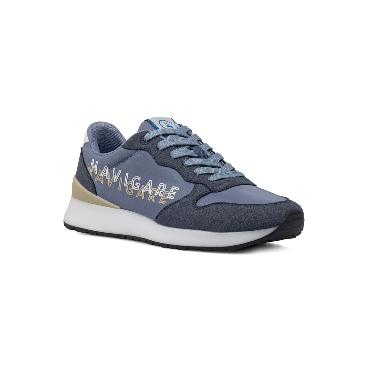 Sneakers da uomo blu e azzurre con maxi logo laterale Navigare - Image 2