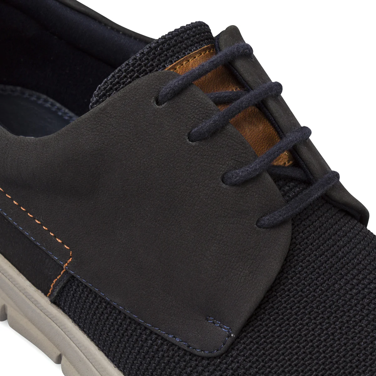 Sneakers da uomo blu in pelle con tomaia in maglia La Cuoieria - Image 4