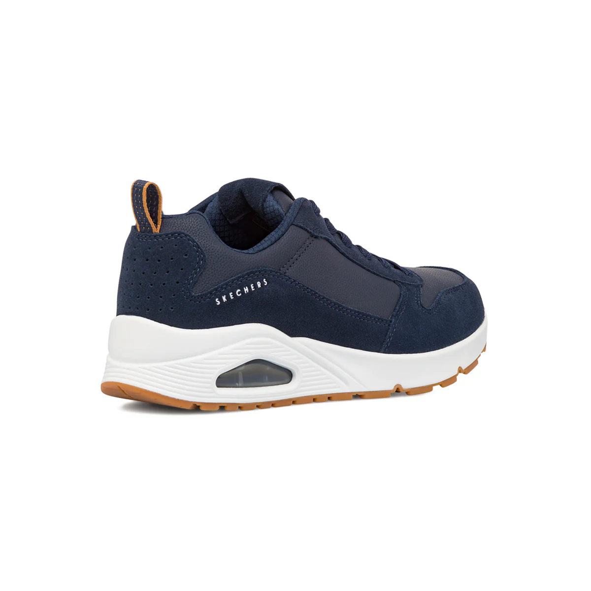 Sneakers da uomo blu navy in pelle con ammortizzazione ad aria Skechers Uno - Image 3
