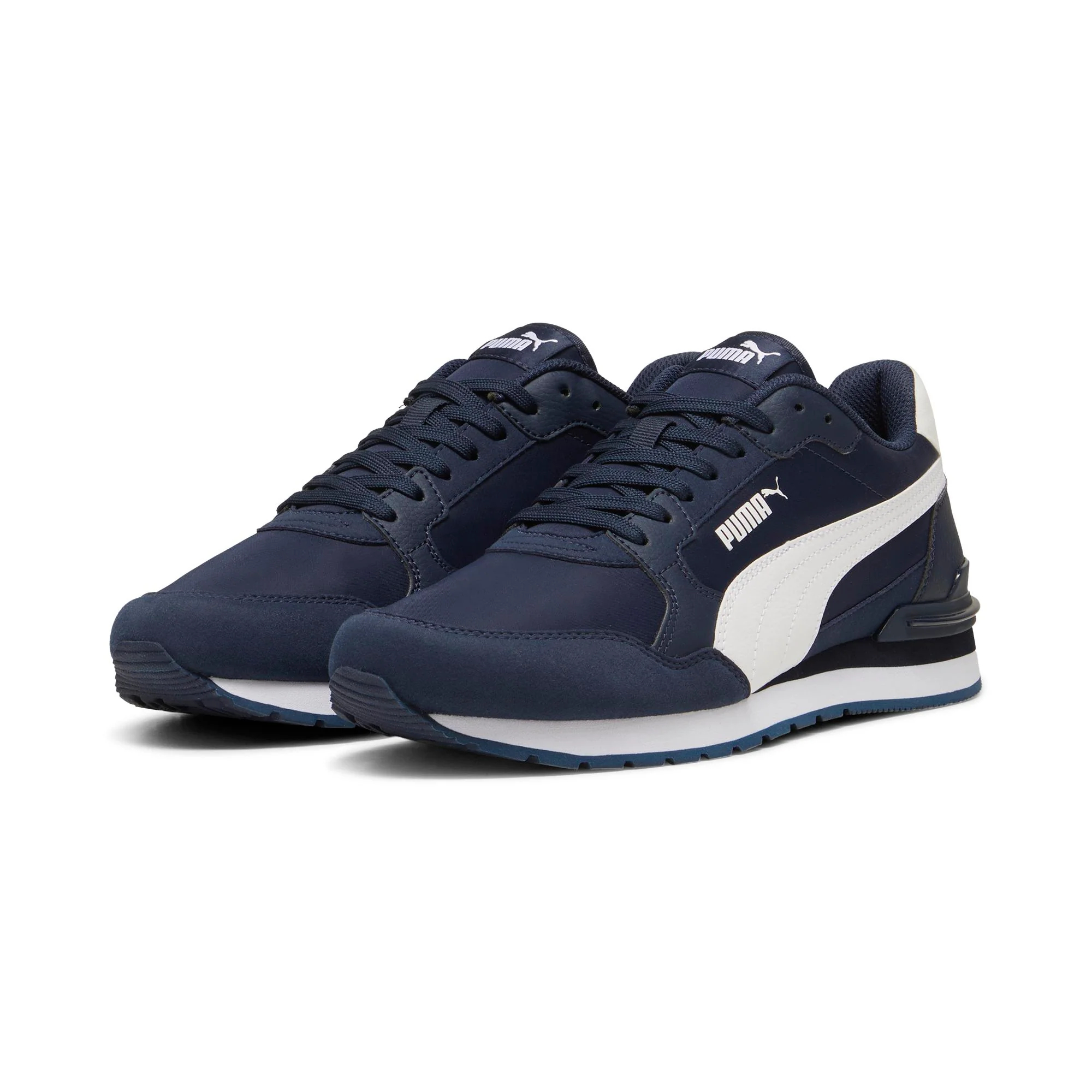 Sneakers Rétro da uomo casual blu navy con dettagli bianchi e logo Puma Runner v4 - Image 2