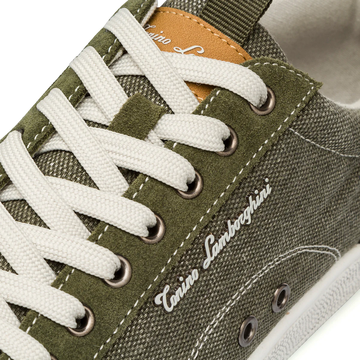 Sneakers da Uomo effetto Denim Verde Militare con logo Tonino Lamborghini - Image 3