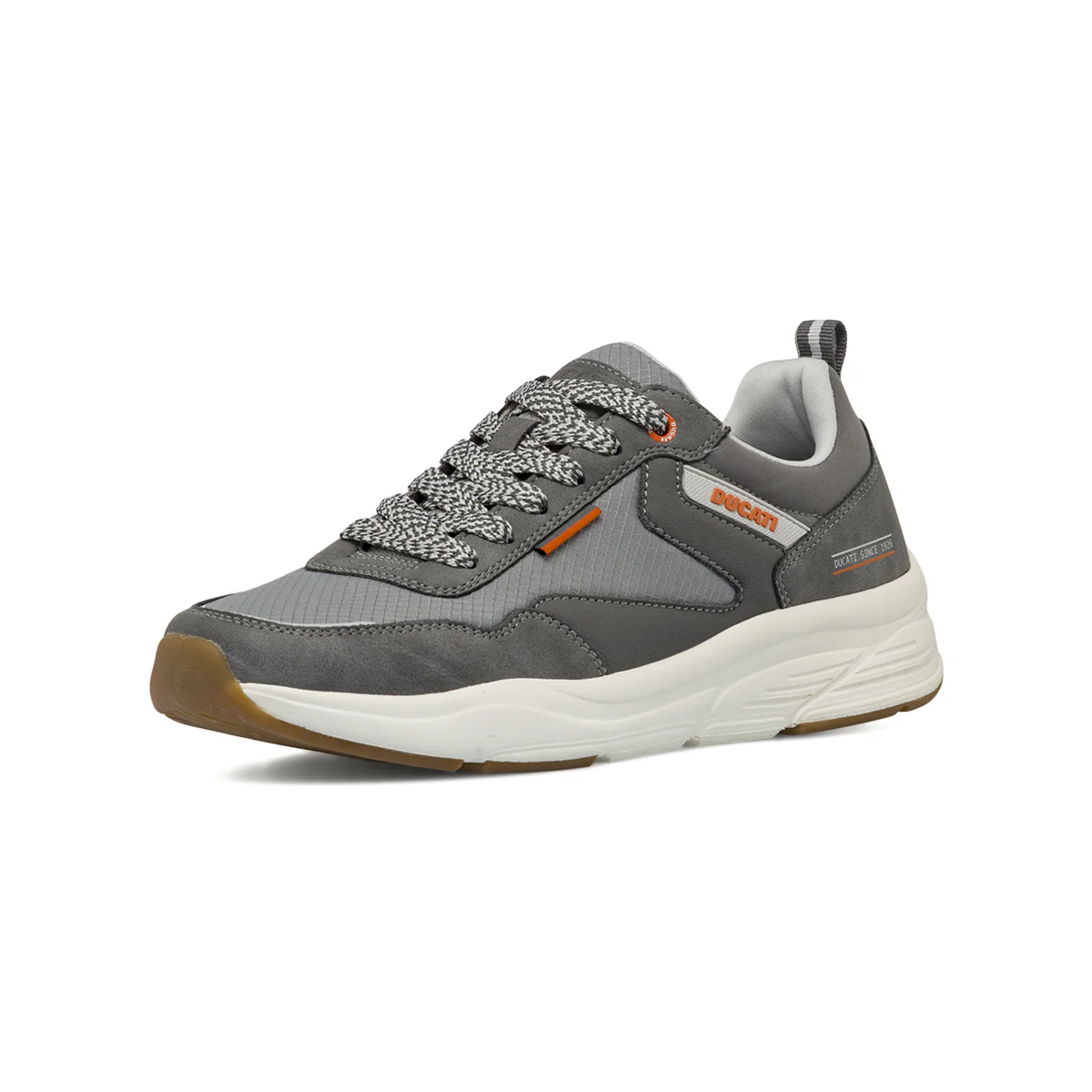 Sneakers da uomo grigie con dettagli arancioni Ducati - Image 2