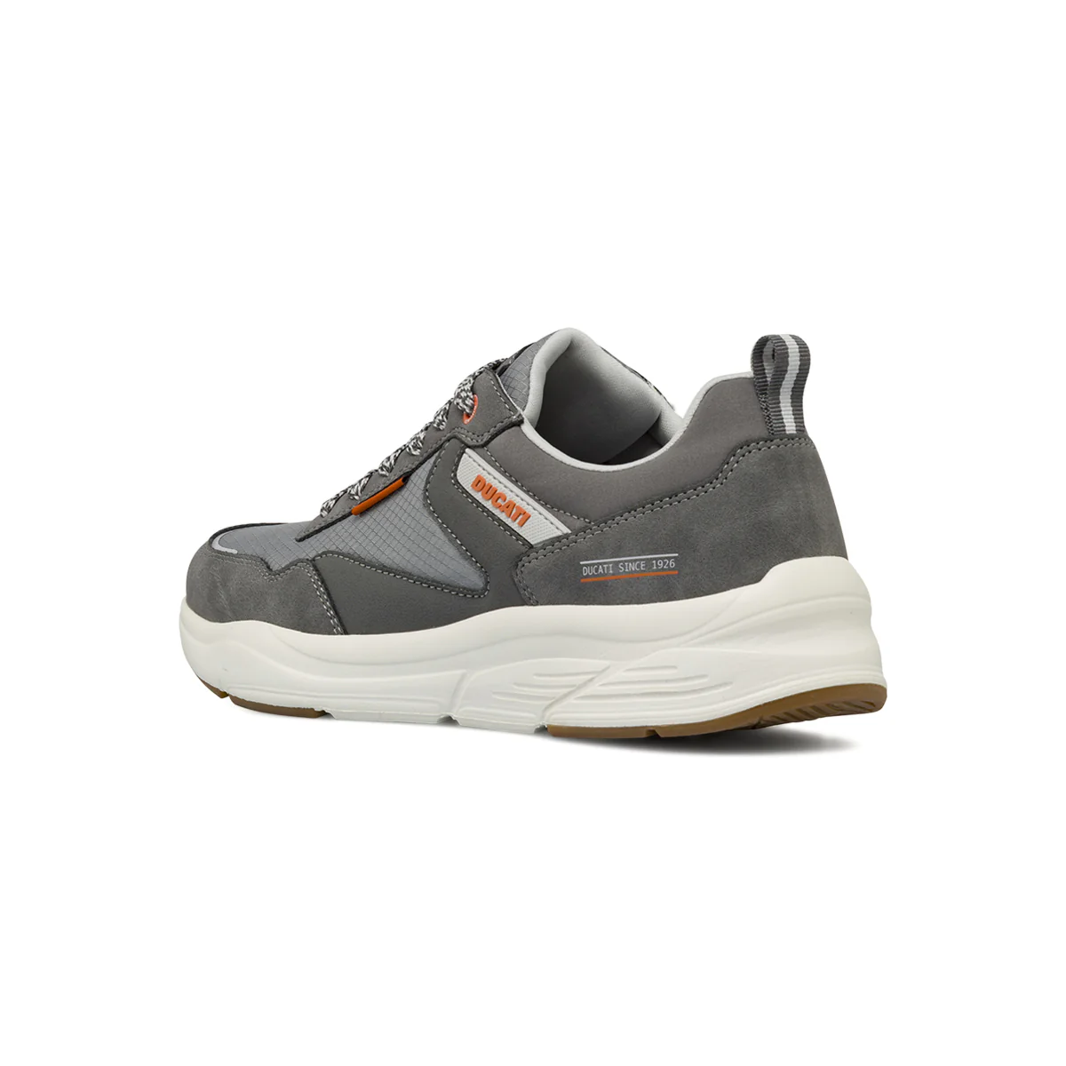 Sneakers da uomo grigie con dettagli arancioni Ducati - Image 3